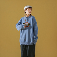 中性22秋/冬新款时尚字母印花休闲百搭圆领套头毛衣M1043P50控68，男装针织衫/毛衣，A247A