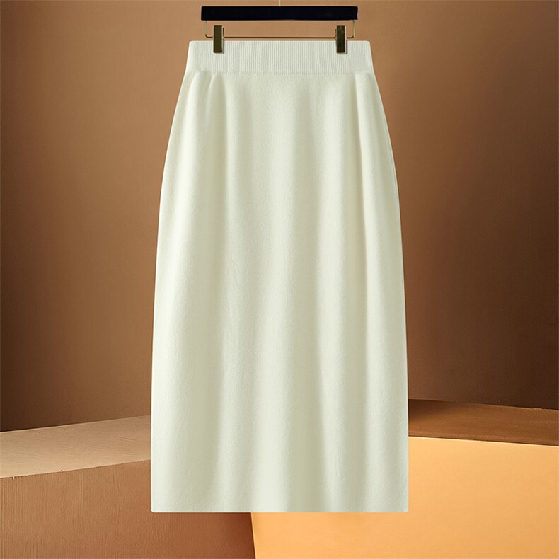 2025秋冬新款羊毛半身裙女高腰弹力显瘦包臀一步裙子羊绒针织裙子，女装半身裙，西欧羊绒