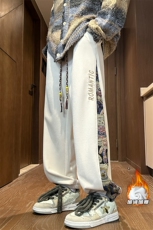 2023冬季新款内景大码加绒灯芯绒小熊卫裤M-5XHK23921-P50，男装休闲裤，电商A022