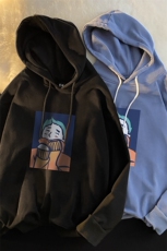 WY2042-P35加绒款-P40纯棉连帽卫衣男大码运动帽衫宽松薄外套男，男装卫衣，电商A040