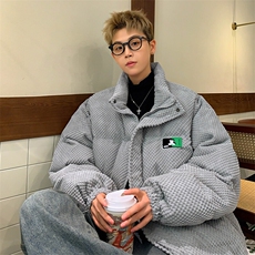 特批P100无差价冬新贴标雪尼尔立领棉衣男大码欧棉绒棉衣外套M95，男装棉衣，电商A001-1