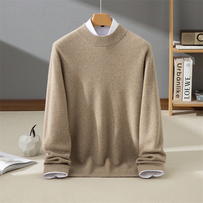 时尚商务都市百搭亲肤高级感宽松休闲男士羊绒衫，男装羊绒套衫，牧群羊绒