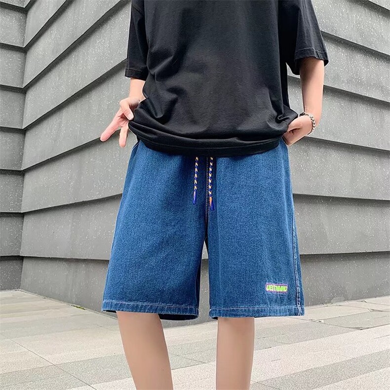 夏季五分牛仔裤男士韩版修身阔腿裤N479P32,男装牛仔裤,星座1116-2