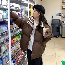 棉服女2025秋冬季新款面包服休闲宽松大码立领短款小个子棉衣外套，男装棉衣，星座1210-1