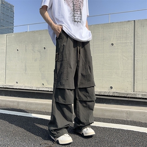 2024夏季百搭宽松阔腿长裤日系古着大口袋工装裤男 现货K7856-P60图片