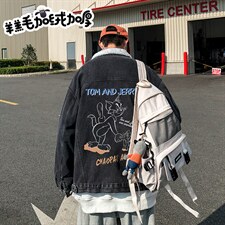 羊羔毛牛仔外套男冬季新款加绒加厚港风外套JK803-P95128图片