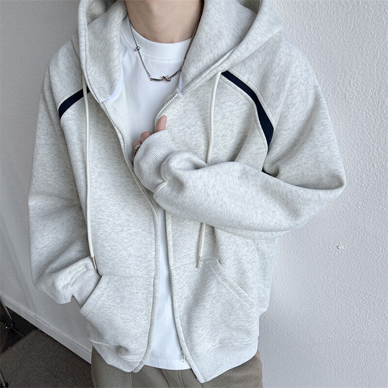 WY610-P58美式潮牌宽松oversize拼接撞色开衫卫衣,男装卫衣,星座1503