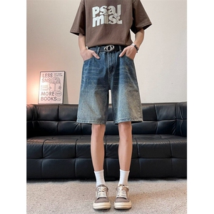 美式仔短裤男夏季宽松复古潮牌休闲高街直筒五分裤RK2925-P45图片