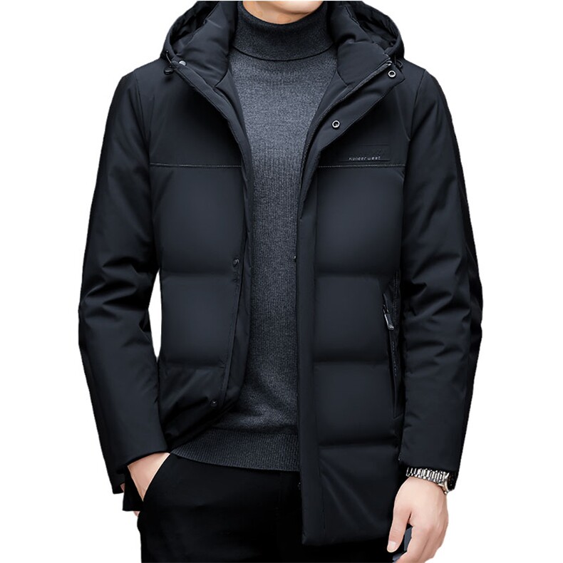 中年羽绒服休闲连帽可脱卸男长款冬装爸爸装外套MNSA21820-P295,男装羽绒服,电商B212（原钱塘6029）