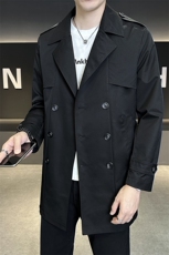 韩版风衣外套男2025款高级感痞帅男装中长款大衣外套P120控168，男装风衣，星座914