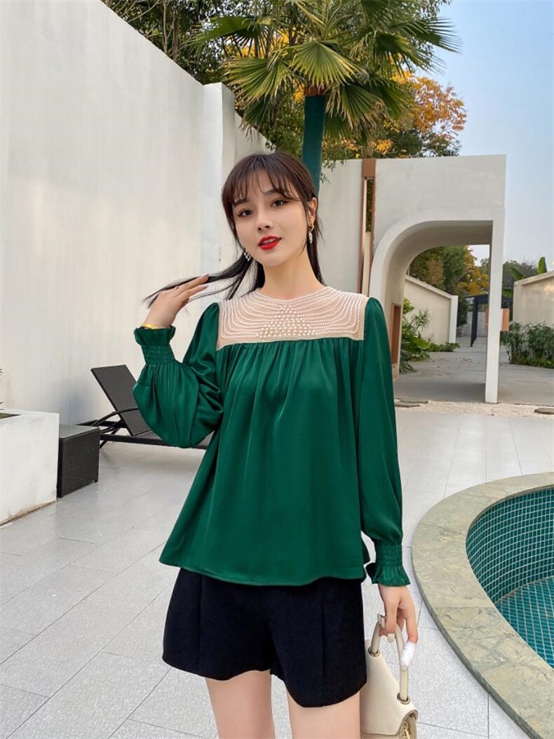 （现货）春款仿醋酸衬衫，女装衬衫，起奢