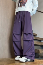 春季新款男女同款伞兵裤直筒弯刀休闲裤DSA157B-K2603-TP38，男装休闲裤，电商A157B