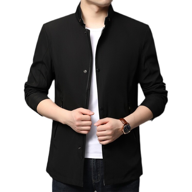 QLM55283男士2021年春季新款长袖立领茄克修身中年男士夹克P145,男装夹克,电商B360