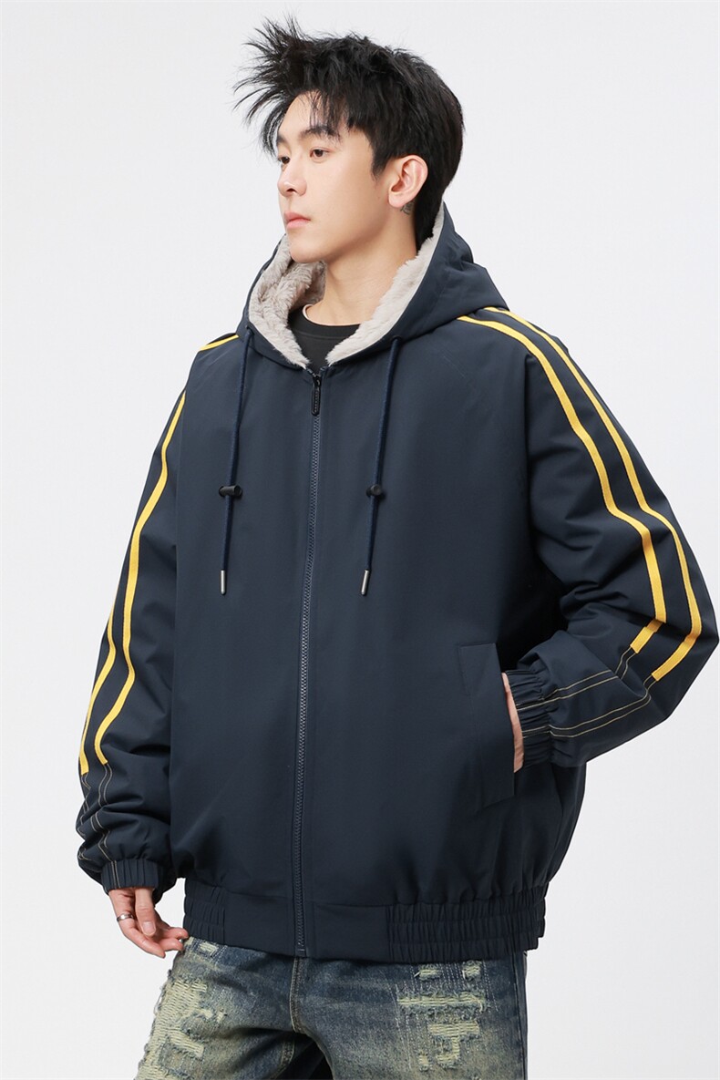 自家图有视频加绒毛领棉衣冬季新款座山雕连帽派克棉服M2556p88,男装棉衣,电商D315