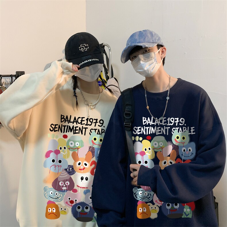 ！圆领卫衣男装港风长袖T恤男外套男WY136-P28,男装卫衣,电商B367