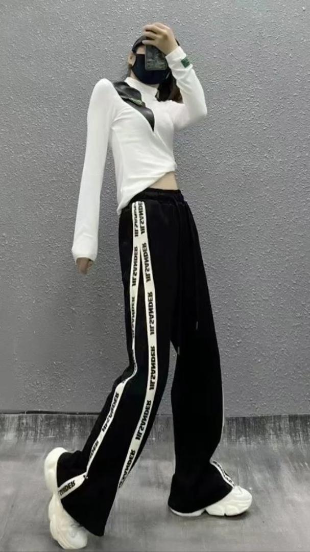 春季新品织带卫裤,女装休闲裤,菲库feiku