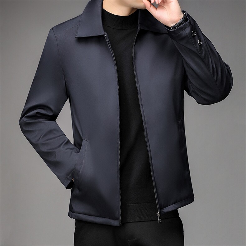 男士棉衣冬季加厚保暖棉服中年爸爸装翻领纯色外套2023新款男装,男装棉衣,电商B212（原钱塘6029）