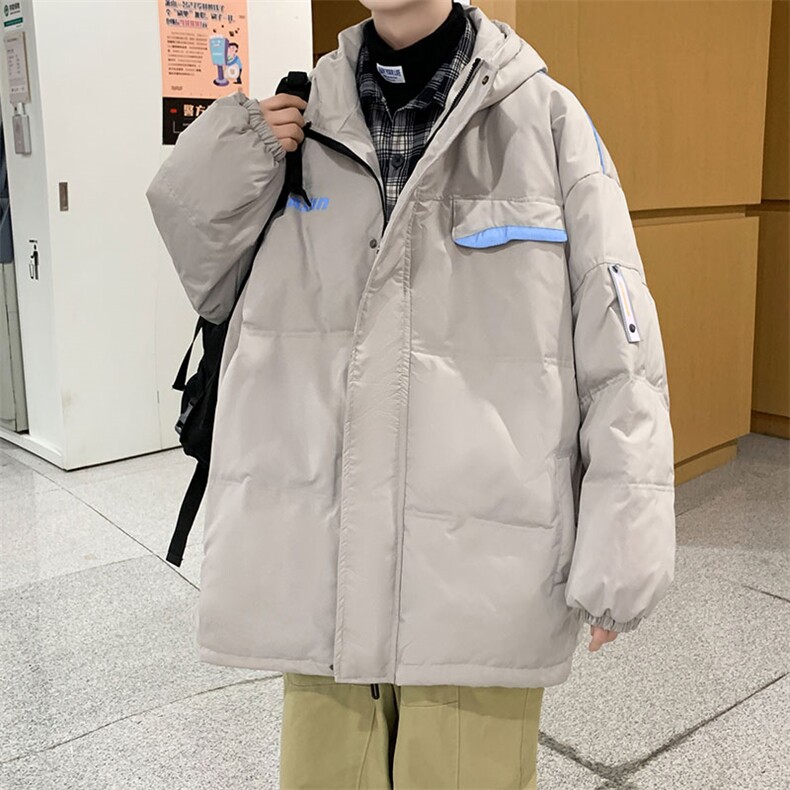港风ins羽绒服男女同款带帽字母印花白鸭绒Y5813-P190【特价】,男装羽绒服,电商A007