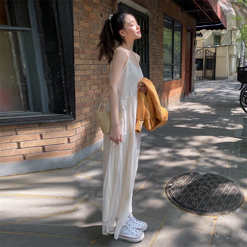 现货2021夏装新款休闲吊带裙166-QZ06肉色,女装连衣裙,茜茜公主