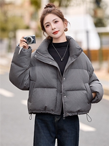 短款羽绒服女2025冬季新款小个子宽松立领白鸭羽绒面包服外套图片