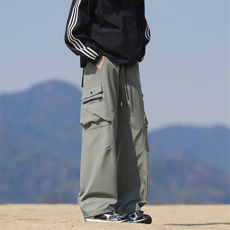 户外登山运动裤子男春夏2025新款休闲工装裤潮牌伞兵裤宽松直筒裤,男装休闲裤,星座914-1