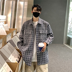 2025港风小香风金属按扣设计夹克大码M-5XL外套男JK77080P85控128，男装夹克，星座227-7