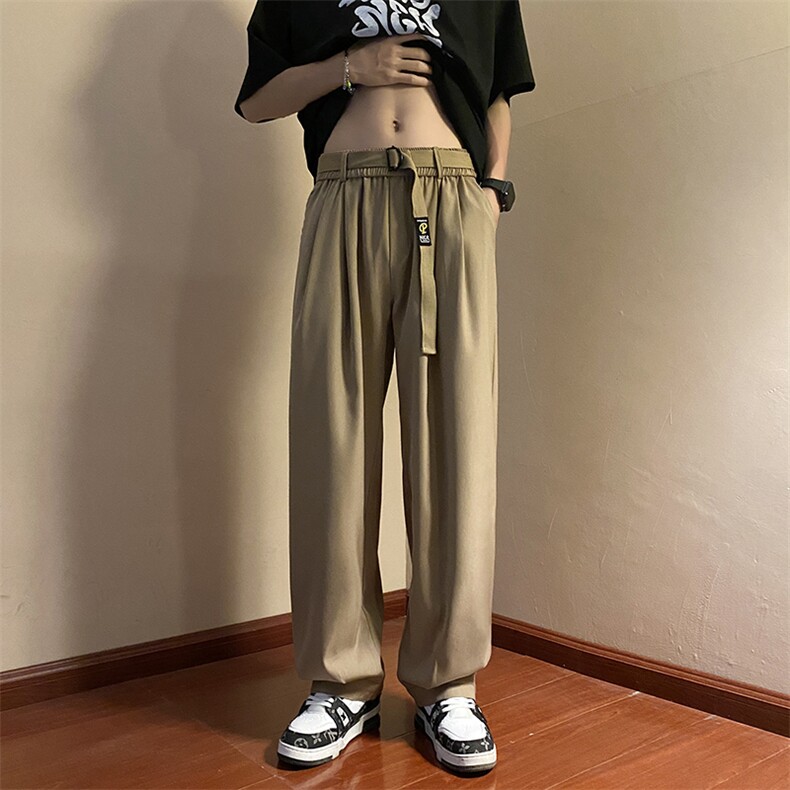 日系慵懒坠感oversize阔腿工装裤男夏季潮牌直筒休闲裤 K6543-P40图片