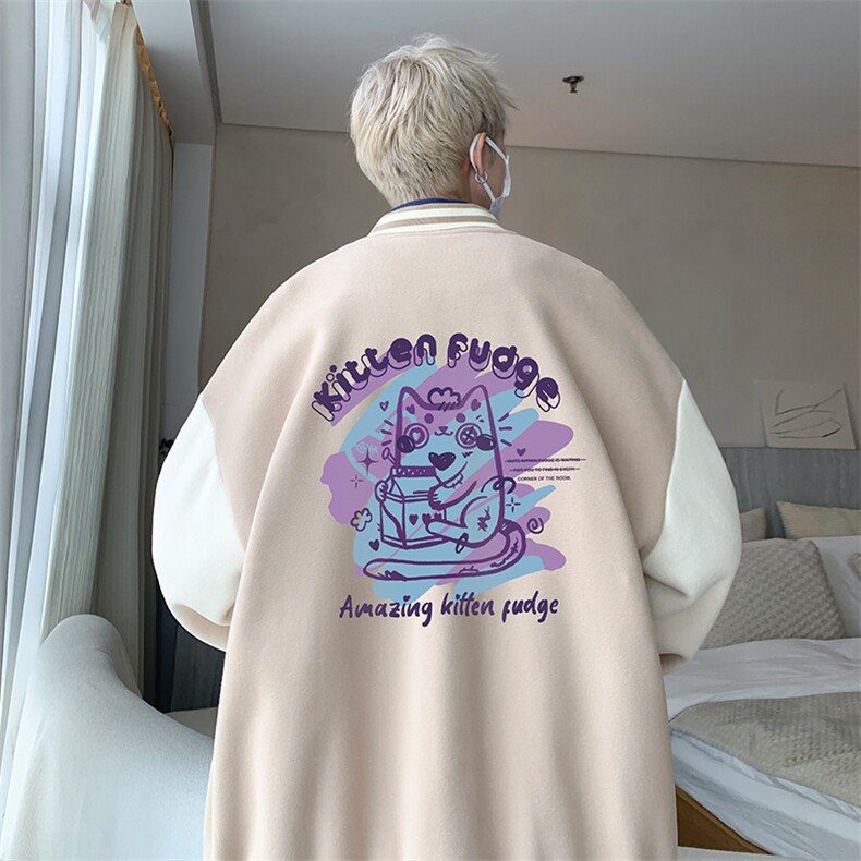 摇粒绒棒球服男大码开衫卫衣男夹克 BF86317-P65图片