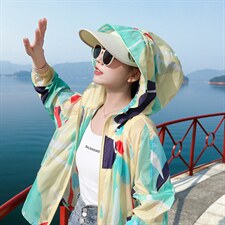 防晒衣女款夏季2025新款宽松中长款薄款春夏外套开衫透气防晒服潮，女装防晒衣，可可小西