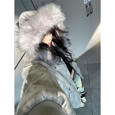 网图美式扎染潮流座山雕连帽加厚棉服外套W1863/特P98，男装棉衣，电商B350
