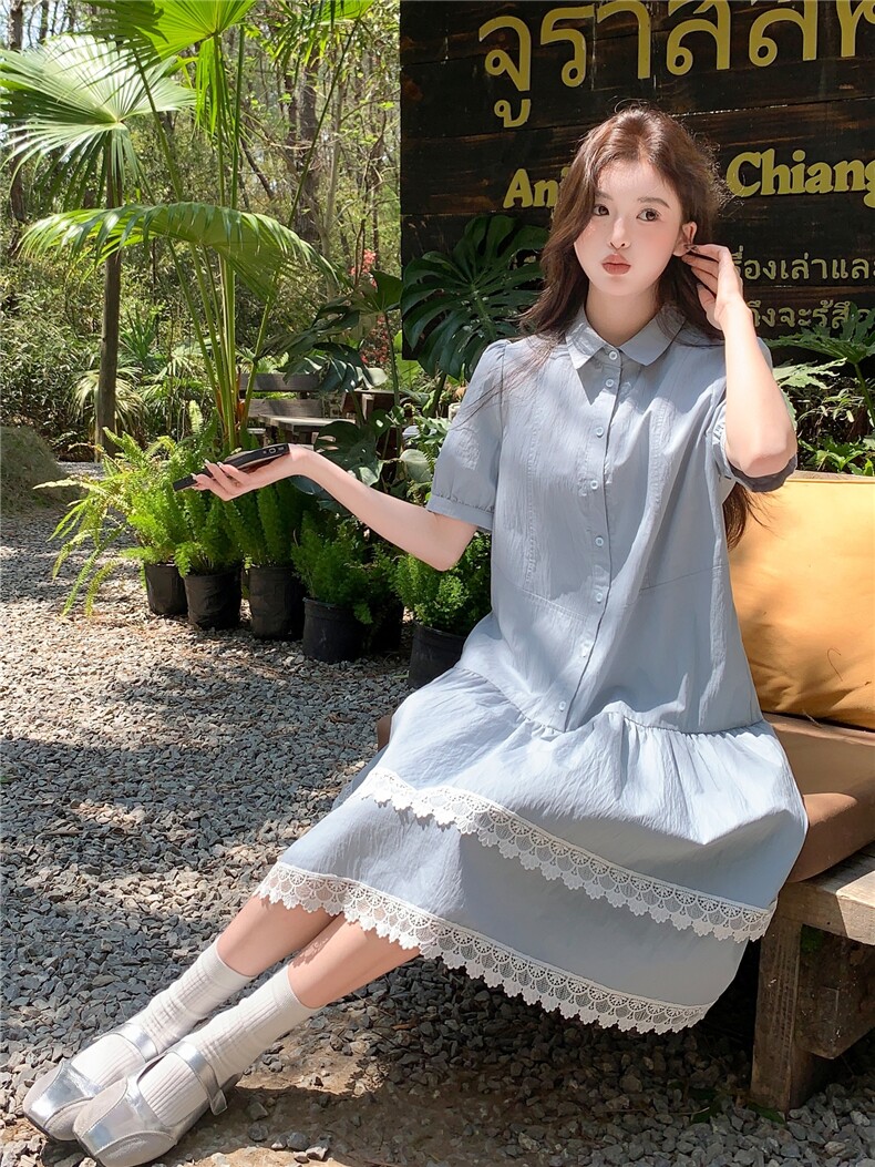 2026夏季新品甜美可爱蛋糕衬衫裙,女装连衣裙,珍莉伊缘
