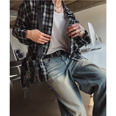 新款男女装格子衬衫春韩系穿搭长袖衬衣设计感宽松外套825P50，男装衬衫，星座710