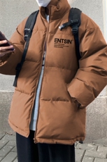 港风冬季时尚百搭宽松字母立领棉服外套MY62039特批65控99，男装棉衣，电商A268A