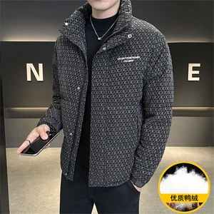 标50绒2025冬季跑量新款男士立领时尚潮流白鸭绒羽绒服夹克图片