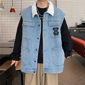 MJ235J-p68-限价98 M-5XL抖音情侣棉马甲加绒大码羊羔毛cityboy图片