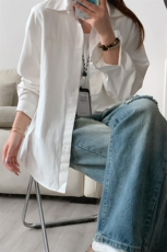 2025HC25509改长秋季女模大码纯色长袖衬衫M-5XHC25510-特P35，男装衬衫，电商A022