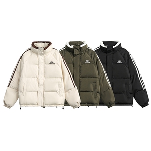 2025冬侧边条纹立领拼色印花棉服-5158 控价198图片