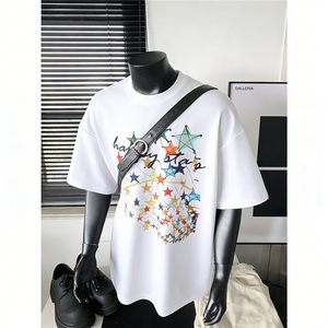 重磅T恤设计感短袖原创小众印花T恤美式日系T1016-1 T331 P32 K59图片