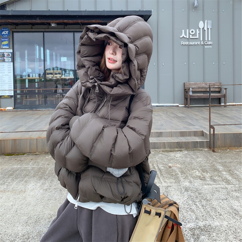 新品-重工艺高品质90绒-钱袋帽云朵泡芙羽绒服5628-P405-K598图片