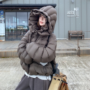 新品-重工艺高品质90绒-钱袋帽云朵泡芙羽绒服5628-P405-K598图片
