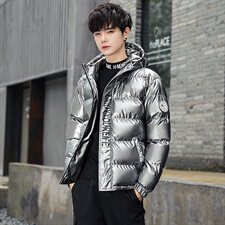 新款主推2021冬季连帽棉衣男修身大码亮面棉服加厚保暖外套P90，男装棉衣，星座410-6（原星座1304-1）