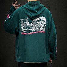 【】A003-HJ5071-P65春装新款连帽夹克外套黑墙，男装夹克，电商A003