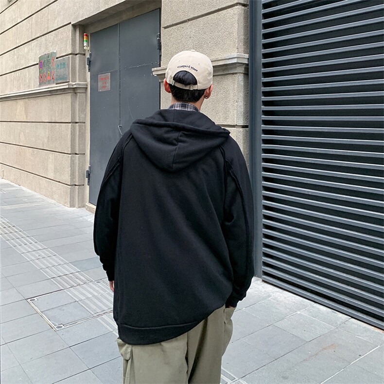 情侣开衫卫衣男秋季连帽外套潮流宽松百搭上衣服休闲HY08,男装卫衣,电商A102B