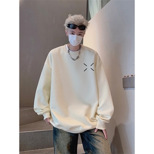 抖音品质秋季新款重磅简约百搭仿棉圆领卫衣wycm8228-特批28控49图片