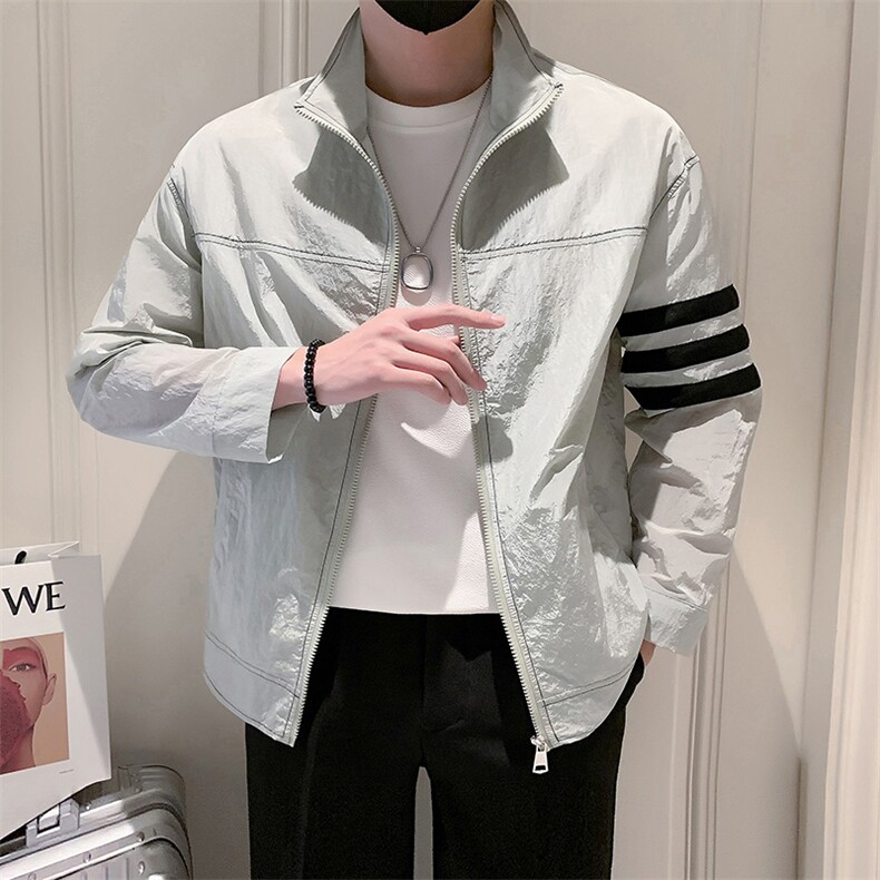 小伙风~2026夏季明线三条杆设计薄款透气防晒衣A03/P75,男装防晒衣,电商B331