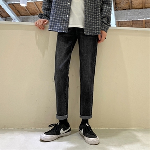 春秋季轻熟风休闲裤男蓝灰色修身小脚男裤微弹力牛仔裤 796/P65图片