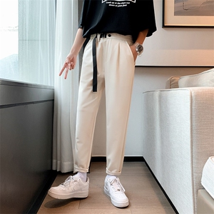 裤子男韩版潮流春夏季新款九分小西裤男士修身垂感西装裤休闲长裤图片