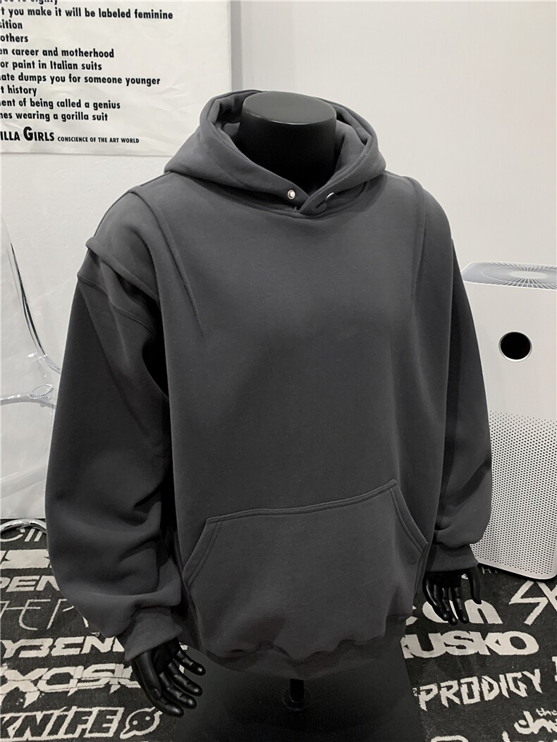 XZ809A/5WW01/P55/控78华棉设计感连帽绣花卫衣,男装卫衣,星座809A(原222-1)
