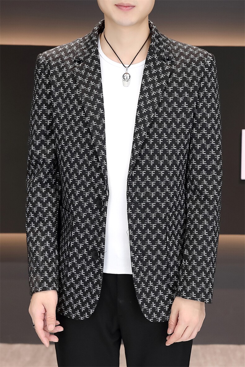 秋季新款主推男士高品质西装领休闲百搭夹克外套上衣西服7909P100,男装夹克,电商B226