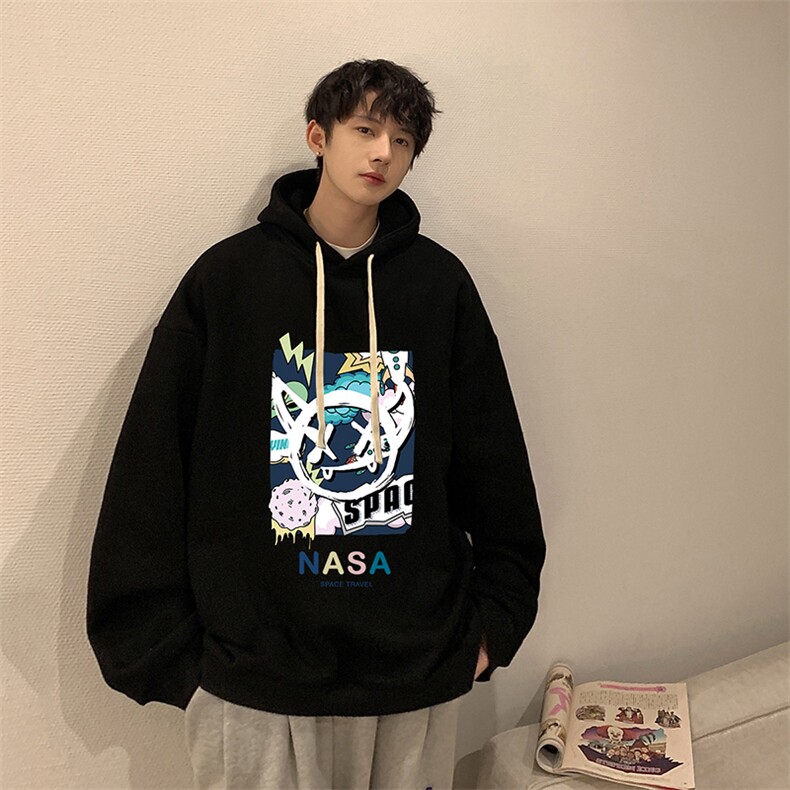 纯棉连帽卫衣男大码运动帽衫宽松薄WY2275-P35,男装卫衣,电商A040